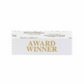 Award Winner White Award Ribbon w/ Gold Foil Print (4"x1 5/8")